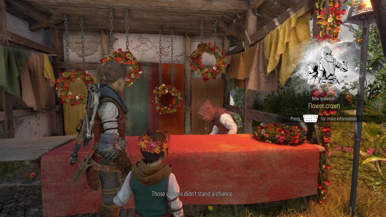 Interactive narrative elements — Flower Souvenir